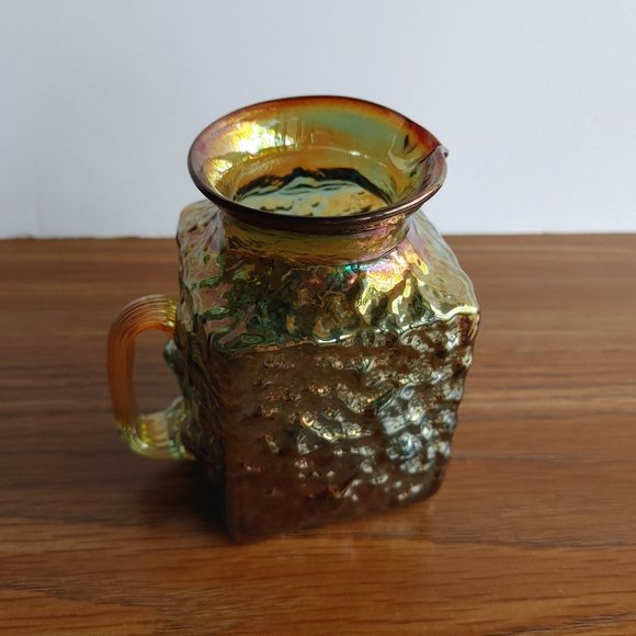 Vintage Pilgrim Glass Carnival/Art Glass Cream Pitcher "Nugget" Pattern - Picture 3 of 9